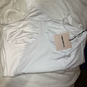 NWTs superdown white bust body suit. Never worn!